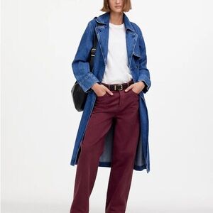 Madewell low slung baggy Jeans in Burgundy
